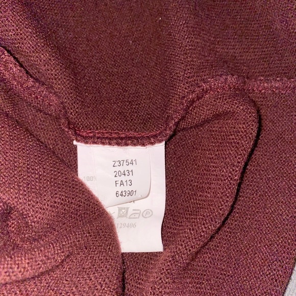 Venus Cowl Neck Long Rib Knit Burgundy Sweater Size Xl - Picture 4 of 5